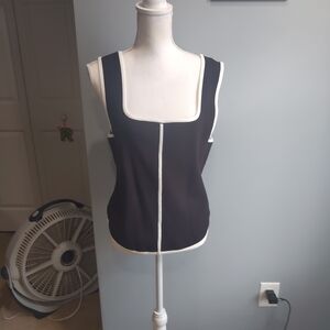 Bailey/44 black and white sleeveless sweater
